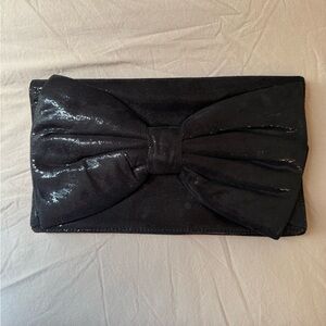 Betsy Johnson Black Clutch with Bow